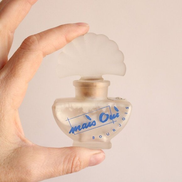 Vintage 1940s Bourjois Mais Oui Perfumed Talc, Frosted Glass Jar, French Perfume - Picture 2 of 9